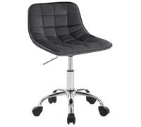 WOLTU Chaise Bureau en Velours Pivotante, Tabouret Coiffeuse Rembourrée avec Dossier, Réglable en Hauteur, Gris Foncé W0ATT0405