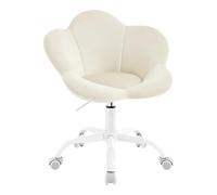 WOLTU Chaise Bureau Enfant, Chaise Pivotante en Velours, Beige
