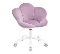 WOLTU Chaise Bureau Enfant, Chaise Pivotante en Velours, Violet Clair