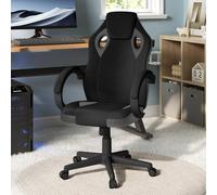 WOLTU Chaise Bureau Enfant et Gaming, Chaise Gaming Respirant en Tissu, Design Ergonomique, Réglable en Hauteur, Pivotante à 360°, Noir+Gris