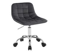 WOLTU Chaise Bureau Enfant, Tabouret Coiffeuse, Velours, Gris Foncé
