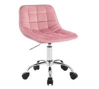 WOLTU Chaise Bureau Enfant, Tabouret Coiffeuse, Velours, Rose