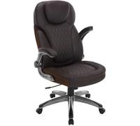 WOLTU Chaise Bureau, Fauteuil de Bureau en Similicuir, Dossier Haut, Réglable en Hauteur, Fonction de Basculement, Brun W0ATT0318