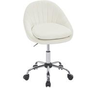 WOLTU Chaise Bureau Pivotante, Chaise Coiffeuse en Velours, Double Coussin, Réglable en Hauteur, Beige W0ATT0619