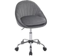 WOLTU Chaise Bureau Pivotante, Chaise Coiffeuse en Velours, Double Coussin, Réglable en Hauteur, Gris foncé W0ATT0618