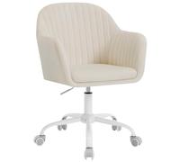WOLTU Chaise Bureau Velours, Chaise Coiffeuse, Beige