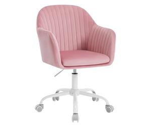 WOLTU Chaise Bureau Velours, Chaise Coiffeuse, Rose
