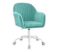 WOLTU Chaise Bureau Velours, Chaise Coiffeuse, Turquoise