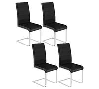 WOLTU Chaise Cantilever Salle à Manger - Pied Luge Rembourré, Ergonomique Haut Dossier, Noir, BH378sz-4