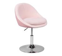 WOLTU Chaise Coiffeuse, Chaise Pivotante avec Dossier, Hauteur Réglable, en Tissu Teddy et PU, pour Chambre à Coucher, Bureau à Domicile, Rose