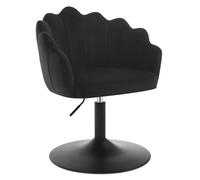 WOLTU Chaise Coiffeuse, Hauteur Réglable, Dossier, Velours, Noir | Tabouret Coiffeuse Rotation à 360°, Fauteuil, Pétale, pour Salon, Salle à Manger, Chambre à Coucher