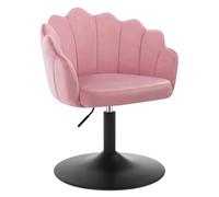 WOLTU Chaise Coiffeuse, Hauteur Réglable, Dossier, Velours, Rose