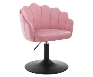 WOLTU Chaise Coiffeuse, Hauteur Réglable, Dossier, Velours, Rose | Tabouret Coiffeuse Rotation à 360°, Fauteuil, Pétale, pour Salon, Salle à Manger, Chambre à Coucher