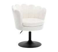 WOLTU Chaise Coiffeuse, Hauteur Réglable, Velours, Crème