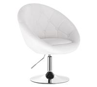 WOLTU Chaise Coiffeuse, Tabouret Bar avec Dossier, en PU, Blanc | Chase Haute Pivotant, Fauteuil de Bureau, Réglable en Hauteur, pour Bar, Bureau, Coiffeuse, Salle à Manger