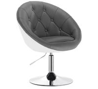 WOLTU Chaise Coiffeuse, Tabouret Bar avec Dossier, en PU,Gris+Blanc | Chase Haute Pivotant, Fauteuil de Bureau, Réglable en Hauteur, pour Bar, Bureau, Coiffeuse, Salle à Manger