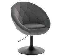 WOLTU Chaise Coiffeuse, Tabouret Bar avec Dossier, en Velours, Gris Foncé