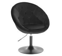 WOLTU Chaise Coiffeuse, Tabouret Bar avec Dossier, en Velours, Noir