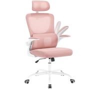WOLTU Chaise de Bureau, Chaise Pivotante sur roulettes, Fonction Inclinable, en Maille avec Support Lombaire, Rose W0ATT0578