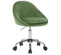 WOLTU Chaise de Bureau en Velours, Tabouret Coiffeuse Pivotante, Double Coussin, Réglable en Hauteur, Vert W0ATT0804