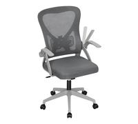 WOLTU Chaise de Bureau Ergonomique, Chaise Pivotante à roulettes, Gris | avec Soutien Lombaire et Dossier Inclinable en Tissu Maille, Siège Réglable et Accoudoirs Rabattables, pour Bureau, Studio