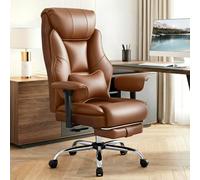 WOLTU Chaise de Bureau Ergonomique, Fauteuil de Direction, PU, Marron