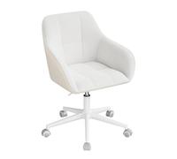 WOLTU Chaise de Bureau, Fauteuil Ergonomique, Bouclette+PU, Crème Beige