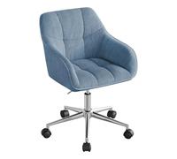 WOLTU Chaise de Bureau, Fauteuil Ergonomique, Velours côtelé, Bleu