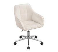 WOLTU Chaise de Bureau, Fauteuil Ergonomique, Velours, Crème Blanc