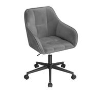 WOLTU Chaise de Bureau, Fauteuil Ergonomique, Velours, Gris Foncé