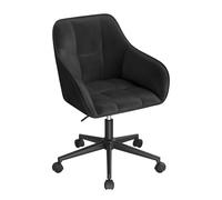 WOLTU Chaise de Bureau, Fauteuil Ergonomique, Velours, Noir