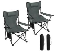 WOLTU Chaise de Camping Pliante, Lot de 2, Chaise de Pêche Dossier Réglable, Chaise Pliable Légère et Portable pour Pique-Nique, Plage, Randonnée Gris