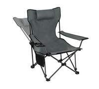 WOLTU Chaise de Camping Pliante, Dossier Réglable, Gris | Fauteuil de Pêche avec Appui-tête, Porte-gobelet, Poche, Sac de Transport pour Randonnée, Pique-Nique