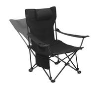 WOLTU Chaise de Camping Pliante, Dossier Réglable, Noir | Fauteuil de Pêche avec Appui-tête, Porte-gobelet, Poche, Sac de Transport pour Randonnée, Pique-Nique