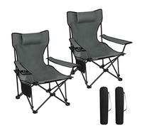 WOLTU Chaise de Camping Pliante, Lot de 2, Chaise de Pêche Dossier Réglable, Chaise Pliable Légère et Portable pour Pique-Nique, Plage, Randonnée Gris