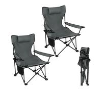 WOLTU Chaise de Camping Pliante, Lot de 2, Dossier Réglable, Gris | Chaise de Pêche, Légère et Portable pour Pique-Nique, Plage, Randonnée