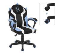 WOLTU Chaise de Jeu pour Enfants, Chaise de Bureau Ergonomique avec Dossier et Accoudoirs, pour Chambre d'enfant, avec roulettes Universelles et Lestées, Surface en Tissu Maillé, Motif Dinosaure