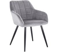 WOLTU Chaise de Salle à Manger, Chaise de Cuisine rembourrée en Velours, Pied en métal,Gris BH93gr-1