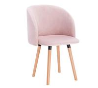 WOLTU Chaise de Salle à Manger, Chaise Coiffeuse, Fauteuil Rembourré, en Velours, Salon, Cuisine, Chambre, Charge Max. 120 kg, Rose.