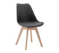 WOLTU Chaise de salle à manger chaise scandinave en similicuir + plastique + bois,Gris