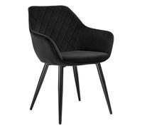 WOLTU Chaise de Salle à Manger, Fauteuil de Salon Scandinaves, pour Salle de Séjour, Chambre à Coucher, Cuisine, en Velours et Métal, Noir BH153sz-1