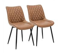 WOLTU Chaise de Salle à Manger Lot de 2,Brun Clair