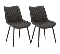 WOLTU Chaise de Salle à Manger Lot de 2, Fauteuils de Salon Scandinaves, pour Salle de Séjour, Chambre à Coucher, Cuisine, en Similicuir et Métal, Bordeaux, BH210an-2