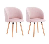 WOLTU Chaise de Salle à Manger Lot de 2,Velours,Rose