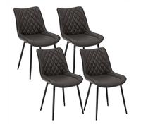 WOLTU Chaise de Salle à Manger Lot de 4, Chaises de Salon Scandinaves, pour Salle de Séjour, Chambre à Coucher, Cuisine, en Similicuir et Métal, Bordeaux BH210an-4