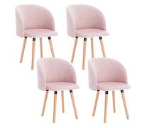 WOLTU Chaise de Salle à Manger Lot de 4,Velours,Rose