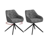 WOLTU Chaise de Salle à Manger Pivotante à 360°, Lot de 2, Gris Graphite