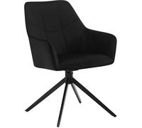 WOLTU Chaise de Salle à Manger Pivotantes, Fauteuils Rembourrés avec Dossier en Velours, Pieds en Métal, Noir W0ATT0177-1