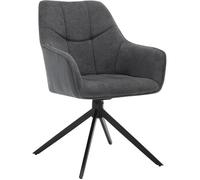 WOLTU Chaise de Salle à Manger Pivotantes, Fauteuils Rembourrés en Chenille et Velours Côtelé, Gris Foncé W0ATT0174-1