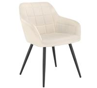WOLTU Chaise de Salle à Manger,Velours,Crème Blanc